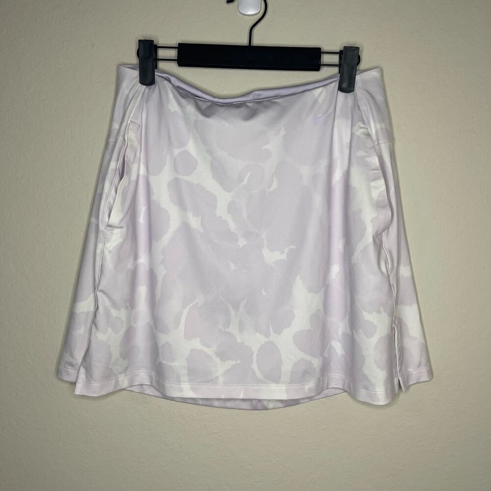 Nike Women's Dri-FIT Victory Print 17" Golf Skort Lilac Mist White Skirt Size M
